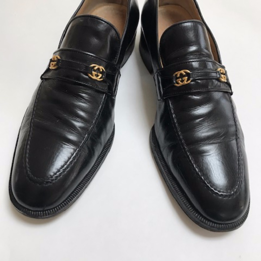 Men's GUCCI Classic black leather shoes 9